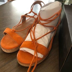 Frye Miranda Gladiator Sandals. Size 7. Brand new, never worn. Orange suede.